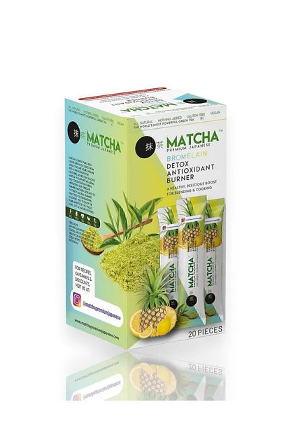 Matcha Premium Japanese MATCHA & BROMELAIN Lemon Flavored Detox Form Tea