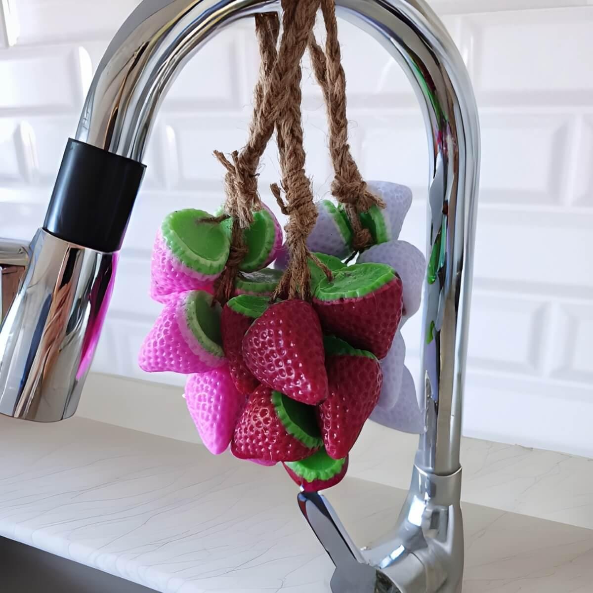 Handmade Strawberry Soap Cluster | Natural Scent Car/Home Freshener